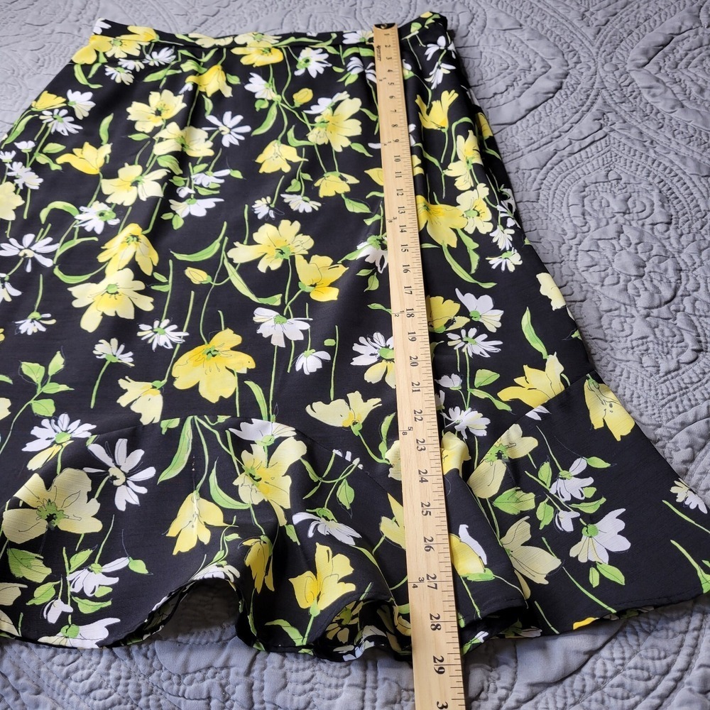 Alfred Dunner‎ Skirt 14 Black Floral Ruffle Cottagecore Eclectic Boho Skirt - Picture 7 of 7